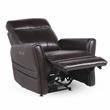 Bowery Hill Transitional Leather Power Recliner Chair in Brown