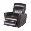 Bowery Hill Transitional Leather Power Recliner Chair in Brown