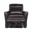 Bowery Hill Transitional Leather Power Recliner Chair in Brown
