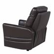 Bowery Hill Transitional Leather Power Recliner Chair in Brown
