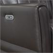 Bowery Hill Transitional Leather Power Recliner Chair in Brown