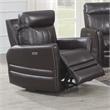 Bowery Hill Transitional Leather Power Recliner Chair in Brown