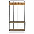 Bowery Hill Modern Black Metal Hall Tree in Warm Honey Finish