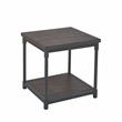 Bowery Hill Contemporary Smokey Oak and Black Metal End Table