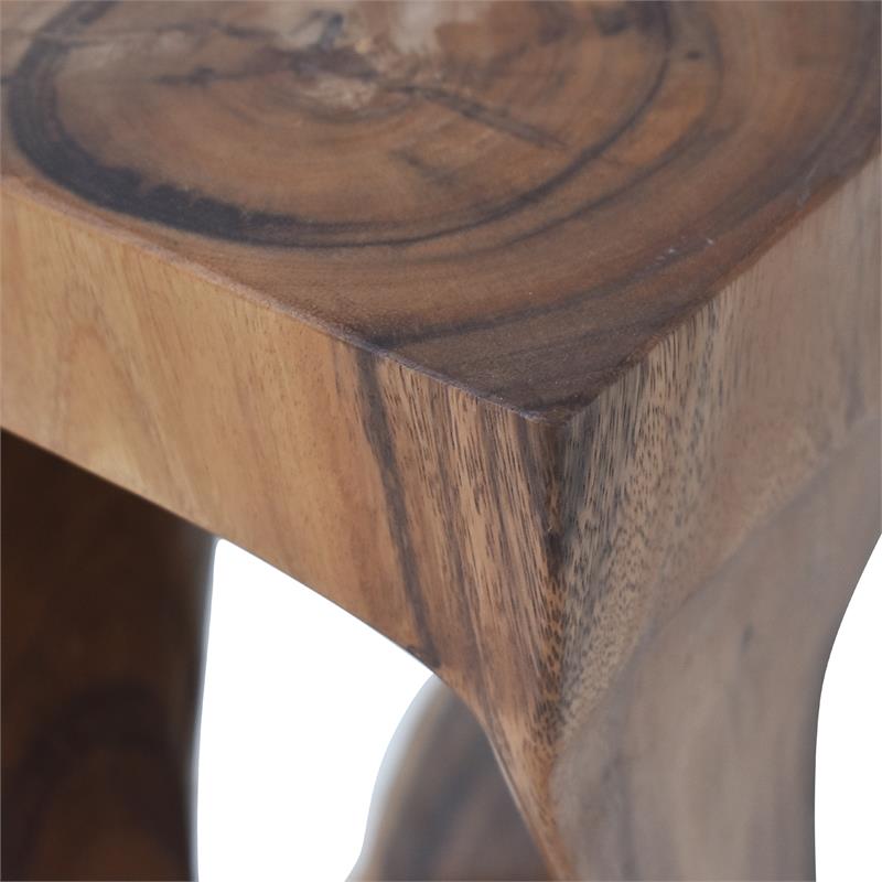 Bowery Hill Wood Brown End Table Square Compact 12