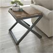 Bowery Hill Mid-Century Walnut and Ebony Solid Wood End Table