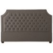 Bowery Hill Tufted Solid Mango Wood Queen Platform Bed in Gray