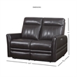 Bowery Hill Contemporary Leather Power Recliner Loveseat in Brown