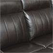 Bowery Hill Contemporary Leather Power Recliner Loveseat in Brown