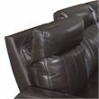 Bowery Hill Contemporary Leather Power Recliner Loveseat in Brown