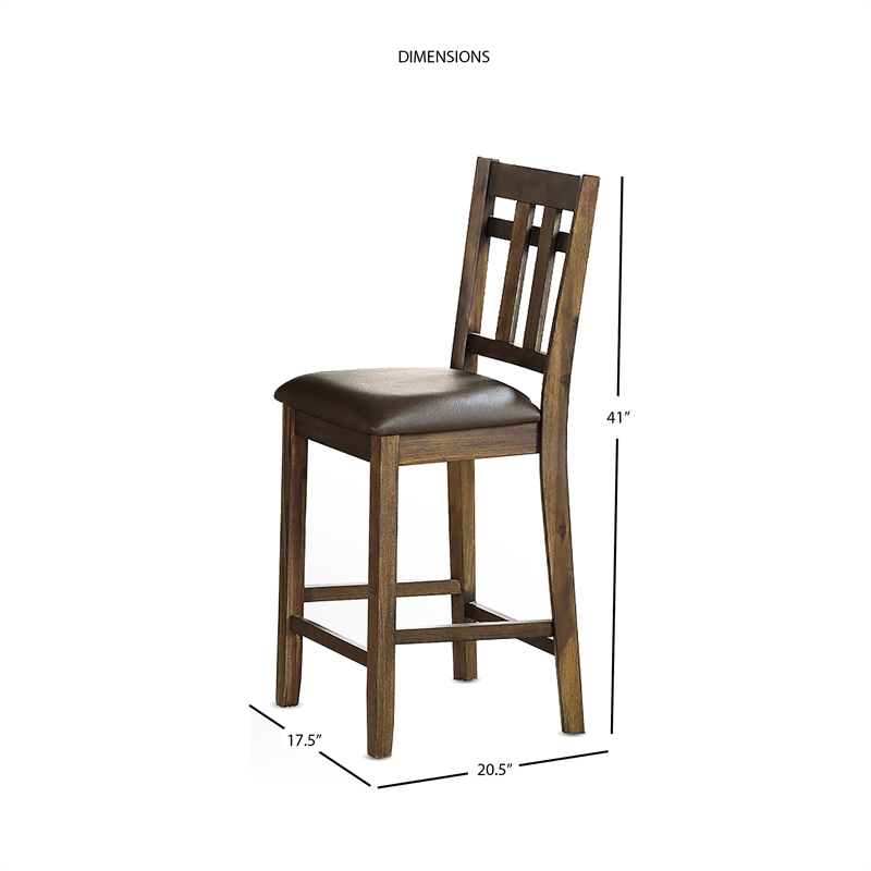 Bowery Hill Assembled Mid-Century Counter Chair in Mocha Chocolate finish