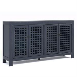 bowery hill 4-door antique navy blue 70-inch wood accent cabinet