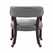 Bowery Hill Traditional Gray Faux Leather Arm Chair with Casters