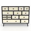 Bowery Hill Mid-Century Ebony and Washed Ivory 13-Drawer Sideboard