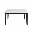 Bowery Hill Square White Marble Dining Table with Dark Cherry legs