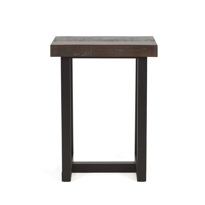 Bowery Hill Traditional Cherry and Ebony Solid Wood Live Edge Stool