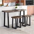 Bowery Hill Traditional Cherry and Ebony Solid Wood Live Edge Stool