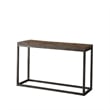 Bowery Hill Console Table in Distressed Brown Wood with Nickel base