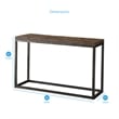 Bowery Hill Console Table in Distressed Brown Wood with Nickel base