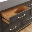 Bowery Hill Modern Walnut Engineered Wood 6-drawer Dresser and Mirror