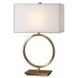 Bowery Hill Modern Circle Table Lamp in Plated Brushed Brass