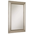 Bowery Hill Contemporary Beaded Mirror in Silver with Gray Glaze