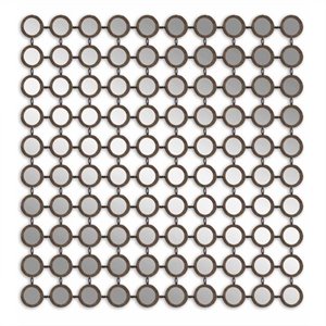 Bowery Hill Modern Mirror in Lightly Antiqued Silver Champagne