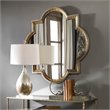 Bowery Hill Contemporary Hammered Metal Mirror in Antiqued Gold