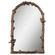 Bowery Hill Contemporary Arch Mirror in Distressed Antique Gold