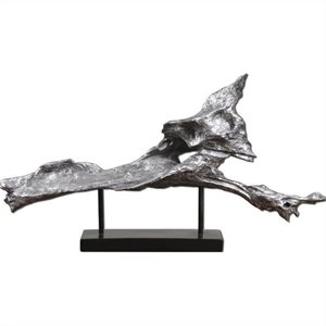Bowery Hill Modern Cosma Metallic Sculpture in Antiqued Silver