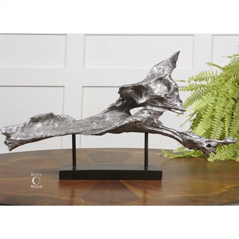 Bowery Hill Modern Cosma Metallic Sculpture in Antiqued Silver