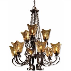 bowery hill contemporary 9 light chandelier in oil rubbed bronze