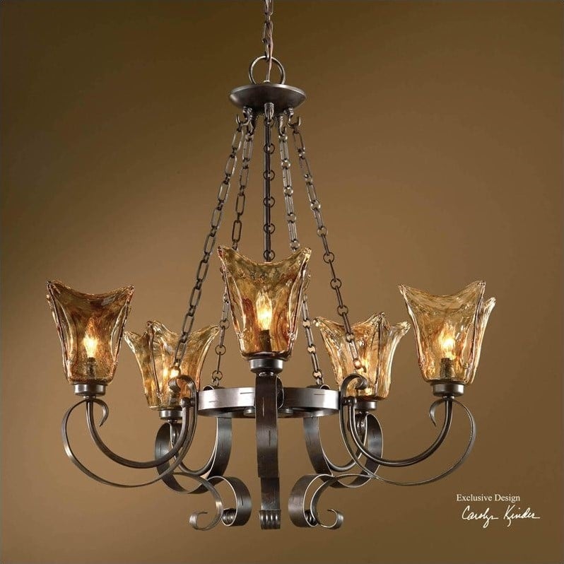 Bowery Hill Contemporary 5 Light Chandelier in Oil Rubbed Bronze