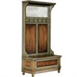 Bowery Hill Distressed Hall Tree in Charcoal Gray and Honey Stained