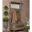 Bowery Hill Distressed Hall Tree in Charcoal Gray and Honey Stained