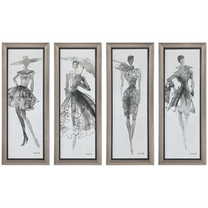 bowery hill fashion sketchbook 4 piece art set in champagne silver