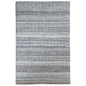 bowery hill modern 5' x 8' hand woven wool rug in denim blue