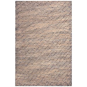 bowery hill 9' x 12' hand woven wool rug in navy blue and natural