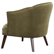 Bowery Hill 17'' Fabric/Wood Barrel Back Accent Chair in Olive Green/Walnut