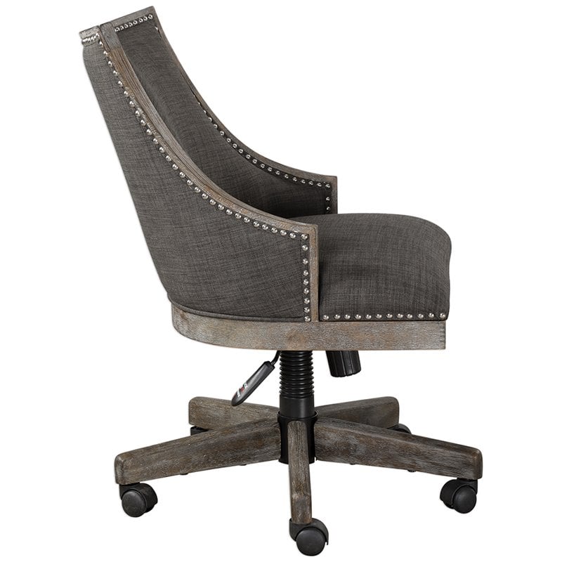 Bowery Hill Contemporary Swivel Desk Chair in Charcoal and Gray