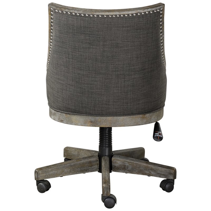 Bowery Hill Contemporary Swivel Desk Chair in Charcoal and Gray
