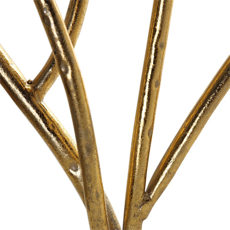 Bowery Hill Contemporary Decorative Fireplace Screen in Gold