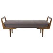 Bowery Hill Contemporary Waylon Tufted Bench in Taupe and Oak