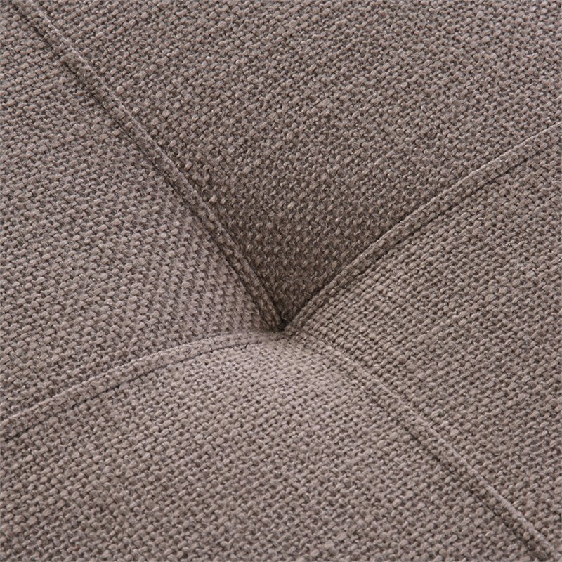 Bowery Hill Contemporary Waylon Tufted Bench in Taupe and Oak