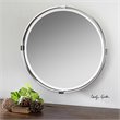 Bowery Hill Contemporary Decorative Mirror in Brushed Nickel