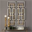 Bowery Hill Modern 2 Piece Geometric Wall Art Set in Antique Gold