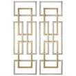 Bowery Hill Modern 2 Piece Geometric Wall Art Set in Antique Gold