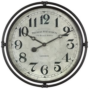 bowery hill contemporary wall clock in smoke gray and aged ivory