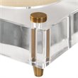 Bowery Hill 2 Piece Crystal Block Candle Holder Set in Brass