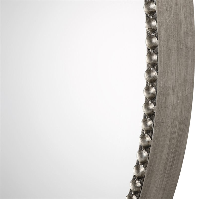 Bowery Hill Contemporary Decorative Mirror in Antique Silver